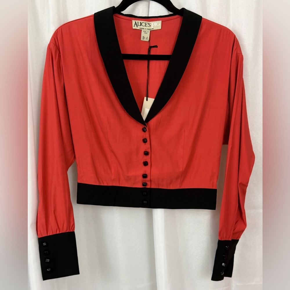 Alice’s Pig Tessa’s Tango Red&Black Cropped Top/Hi-Lo 2 Piece Skirt Set US2 NWT - Picture 4 of 13